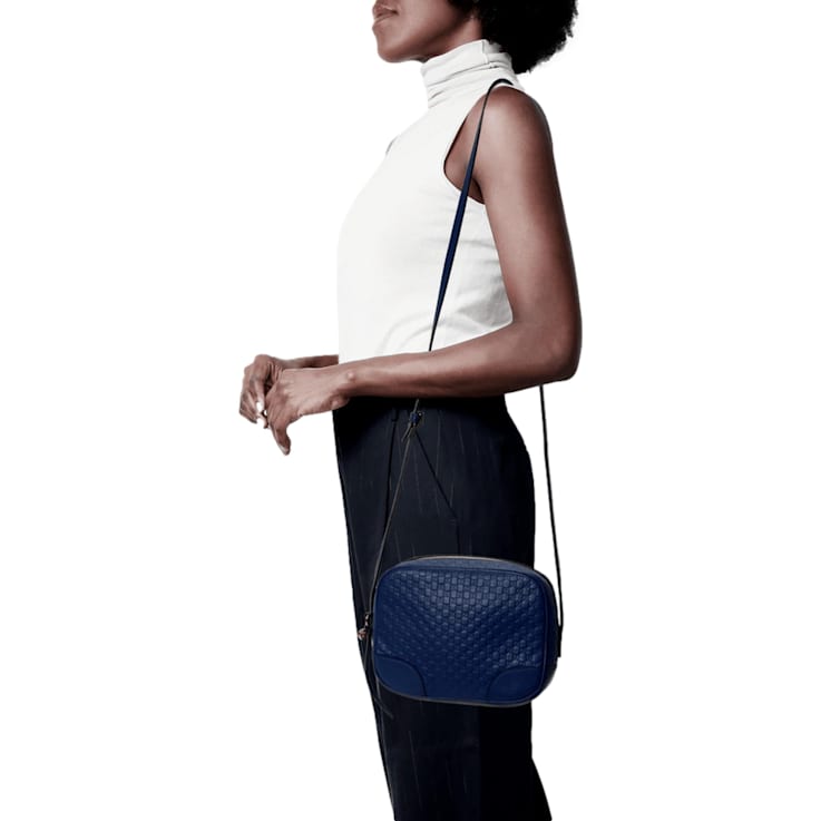 Gucci Bree Microguccissima Caspian Blue Leather Crossbody Bag 1B536A