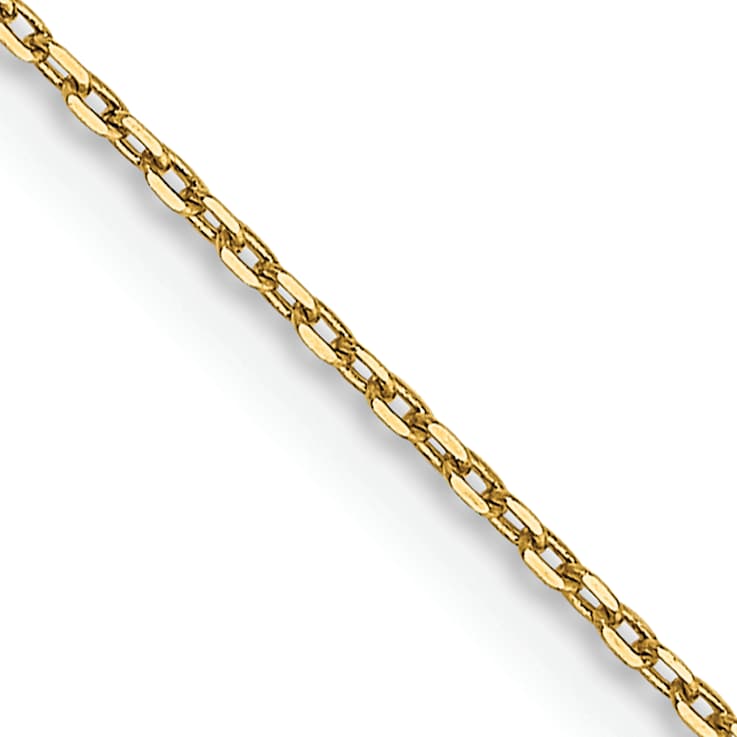 10k Yellow Gold 0.8mm Diamond-Cut Cable 16 Inch Chain