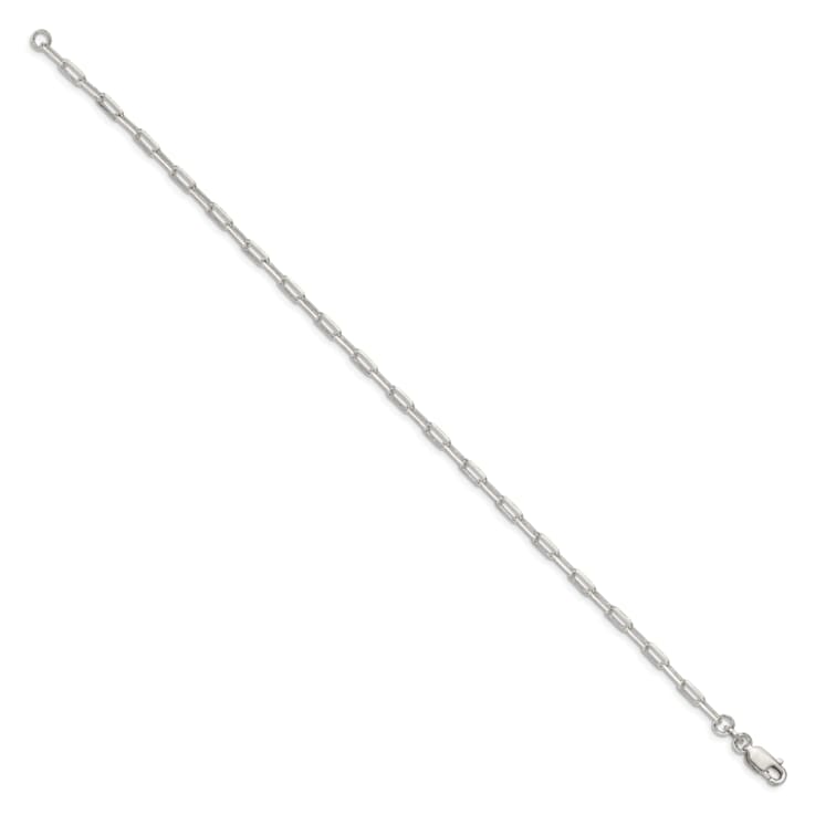 Sterling Silver 2.75mm Elongated Open Link Chain Bracelet