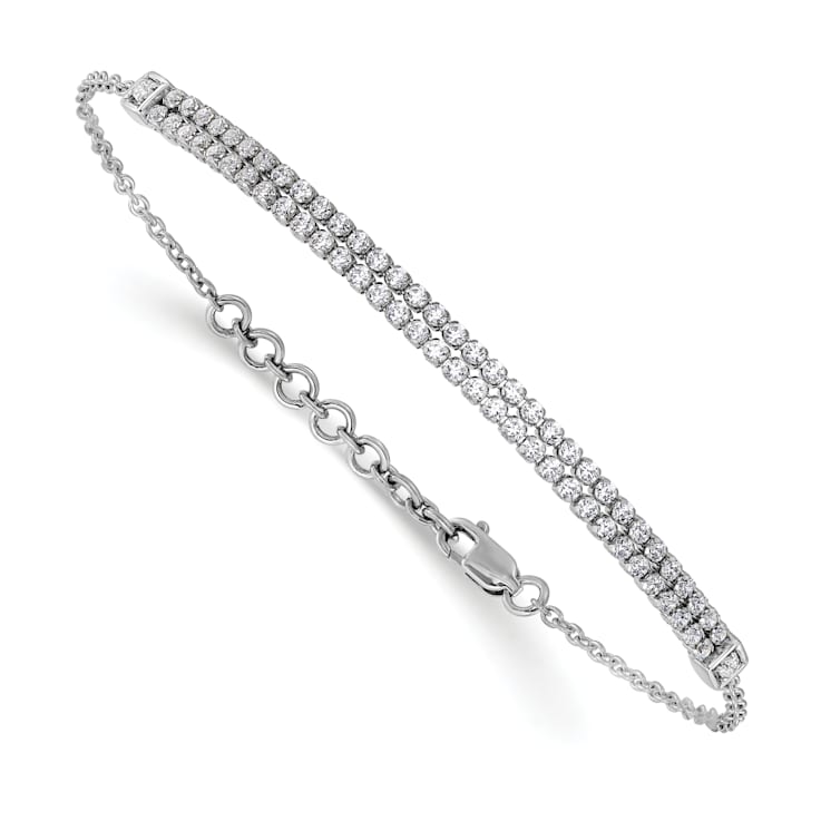 14K White Gold Lab Grown Diamond VS/SI GH, with 1 Inch Extension Bracelet