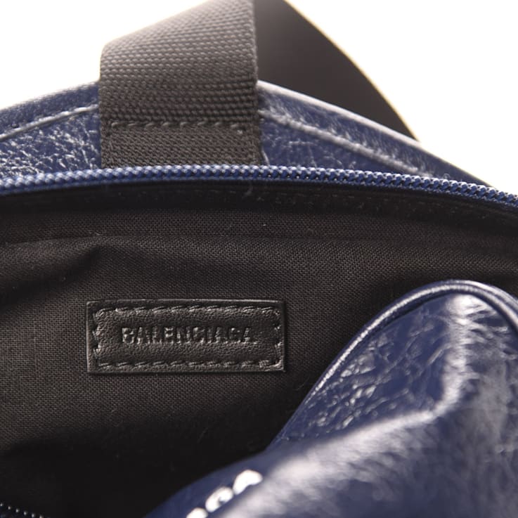 Balenciaga Arena Blue Lambskin Leather Backpack Bag 194C1A