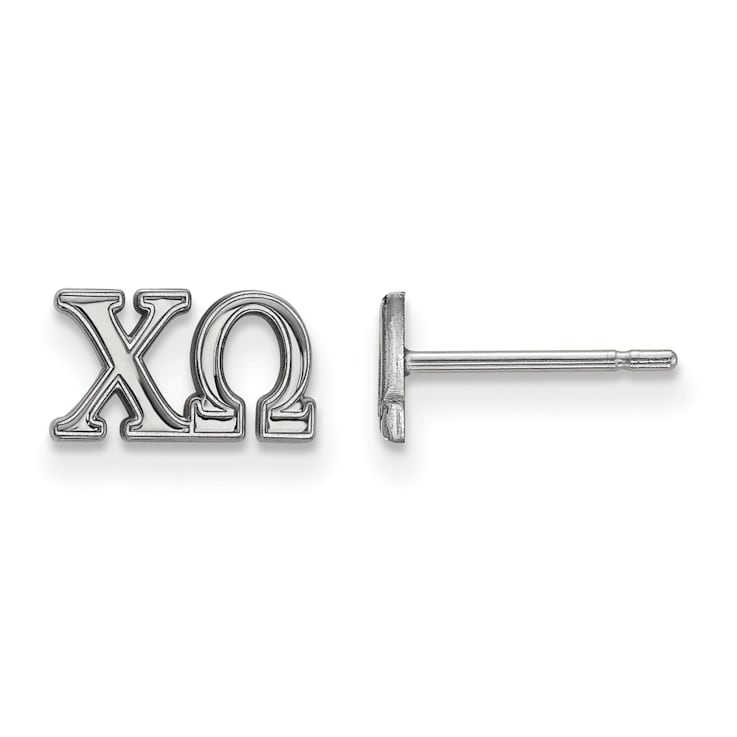 Rhodium Over Sterling Silver LogoArt Extra Small Post Earrings