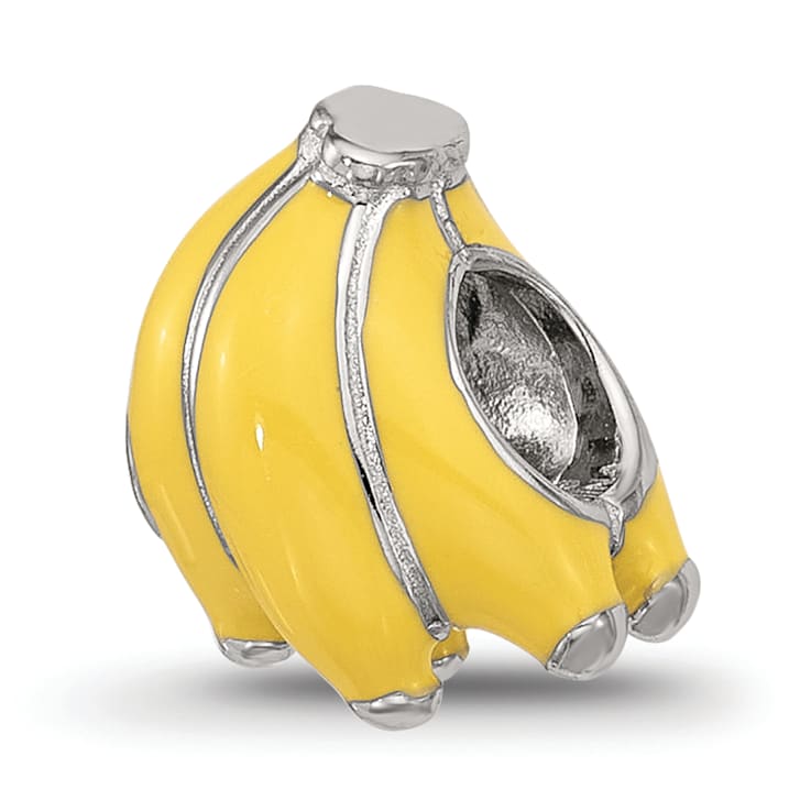 Sterling Silver Kids Enamel Banana Bunch Bead
