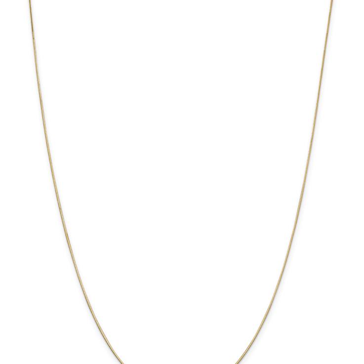 14k Yellow Gold 0.6mm Solid Diamond-Cut Octagonal Snake 24 Inch Chain