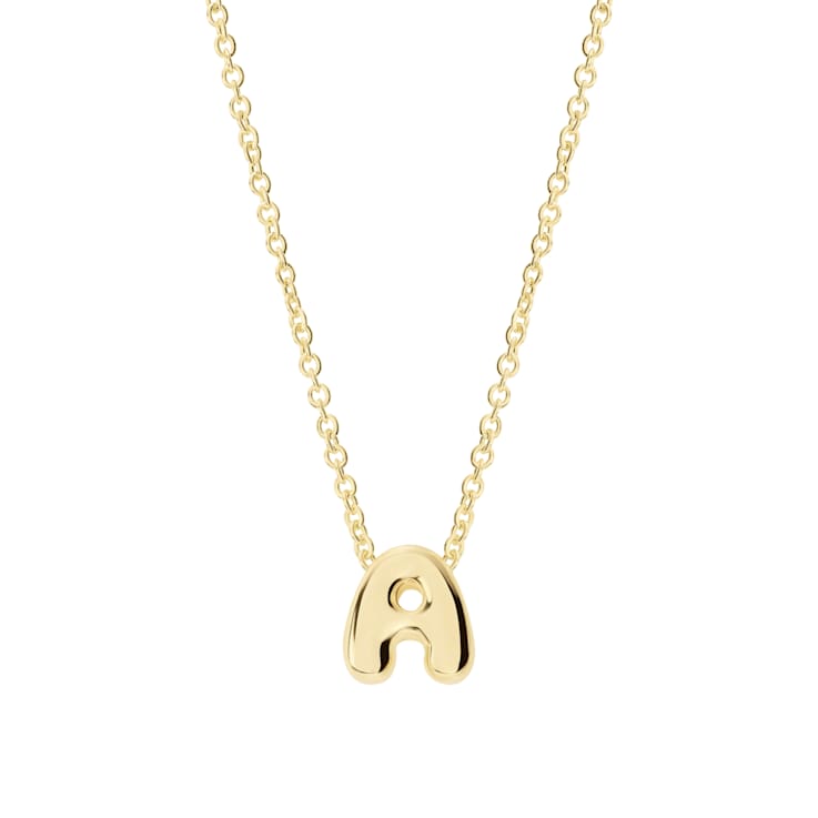 CZ Initial A Tennis Necklace And Pendant Set In 14K Gold Over Brass 4.05ctw