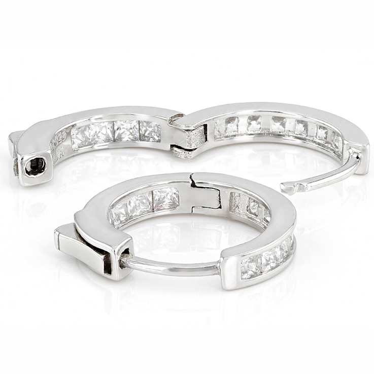 PrIncess-Cut CZ Inside-Out Hoop Earrings In Sterling Silver