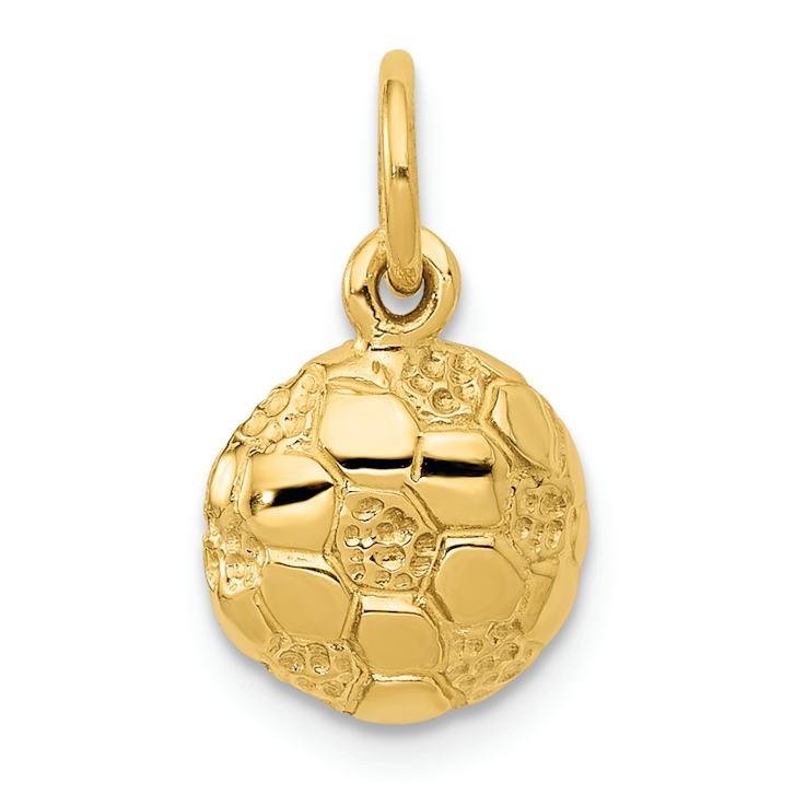 14k Yellow Gold Textured Soccer Ball Charm