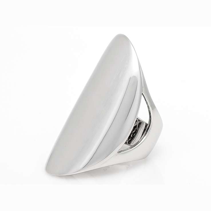 Ultra-Wide Sculptural Band Ring In Sterling Silver