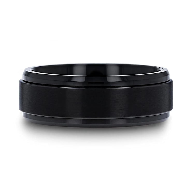 REVOLVE Black Tungsten Brushed Finish Spinner Polished Base Spinning
Band 8mm