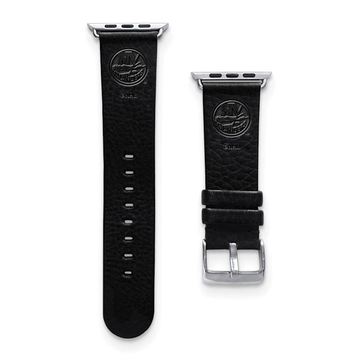 Gametime NHL New York Islanders Black Leather Apple Watch Band (38/40mm
M/L). Watch not included.