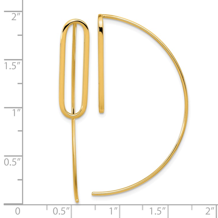 14K Yellow Gold Polished Threader Earrings