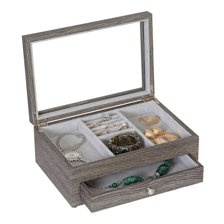 Mele and Co Ardene Grey Wooden Jewelry Case