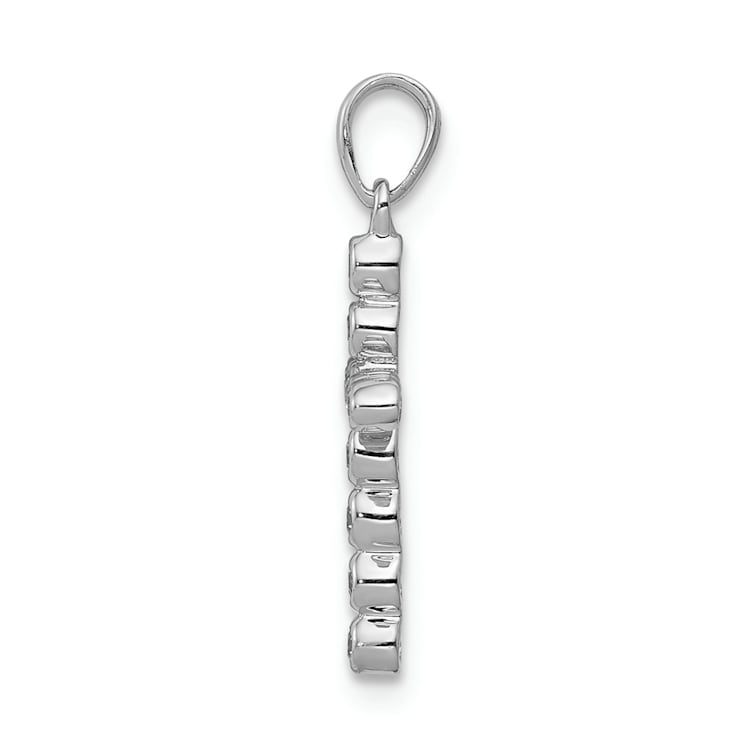 Rhodium Over 14k White Gold Diamond Cross Pendant