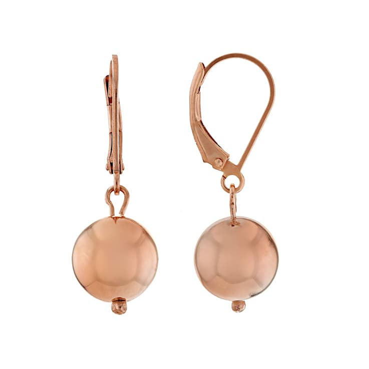 Copper Ball Drop Dangle Earrings