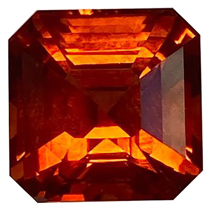 Orange Sapphire Loose Gemstone 9.5x9.5mm Emerald Cut 6.07ct