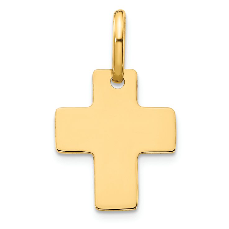 14k Yellow Gold Polished Cross Charm
