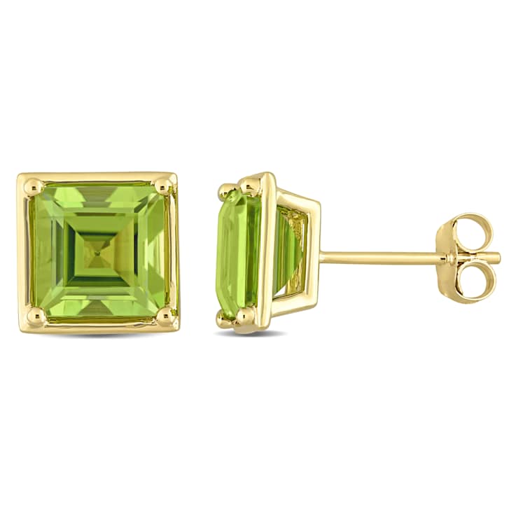 Peridot 14K Yellow Gold Earrings 3.52ctw