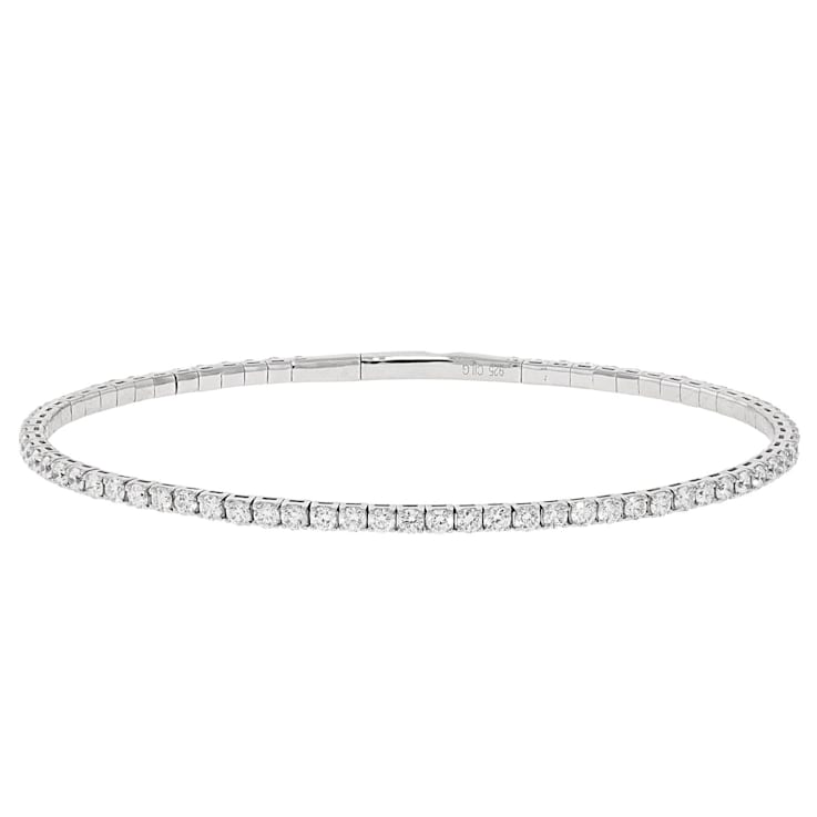 Lab-Grown Diamond Flex Bangle Bracelet In Sterling Silver 3.00ctw