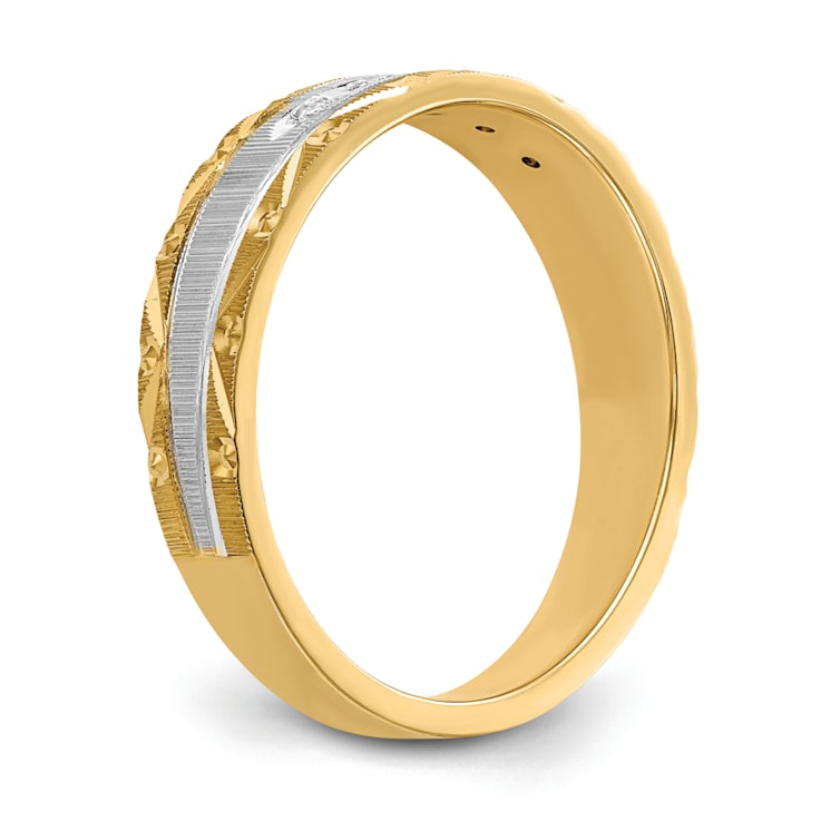 14K Yellow Gold AA Quality Mens Wedding Band