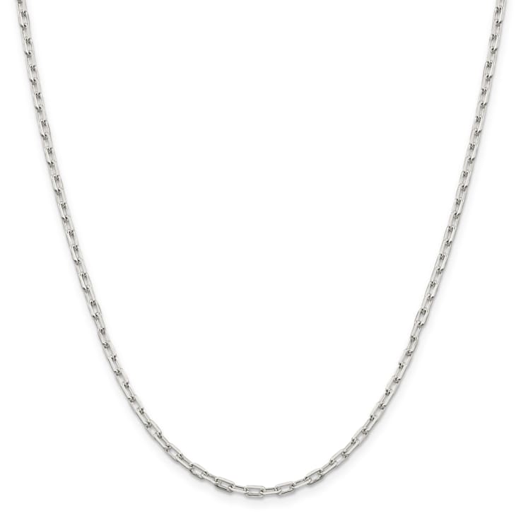 Sterling Silver 2.75mm Elongated Open Link Chain Necklace