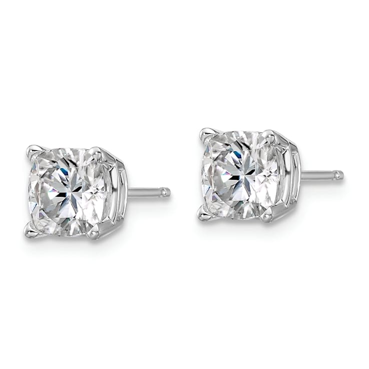 Rhodium Over 14K White Gold 2.25ct. 6.0mm Cushion D E F Pure Light
Moissanite Earrings