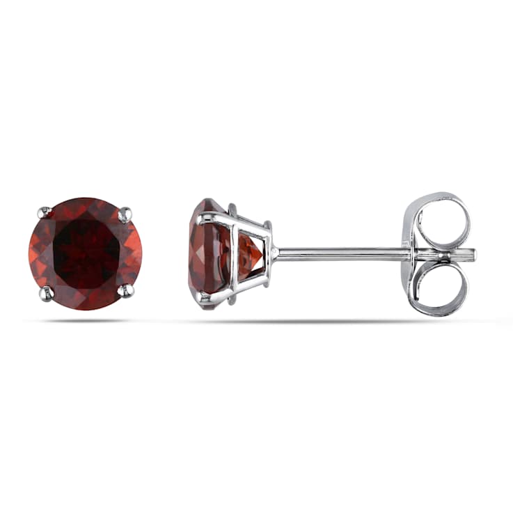 Garnet 14K White Gold Earrings 1.30ctw