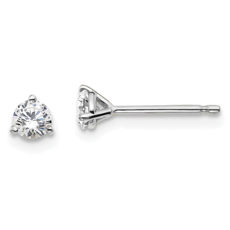 14K White Gold Lab Grown Diamond 3/8ctw VS/SI GH 3 Prong Earrings