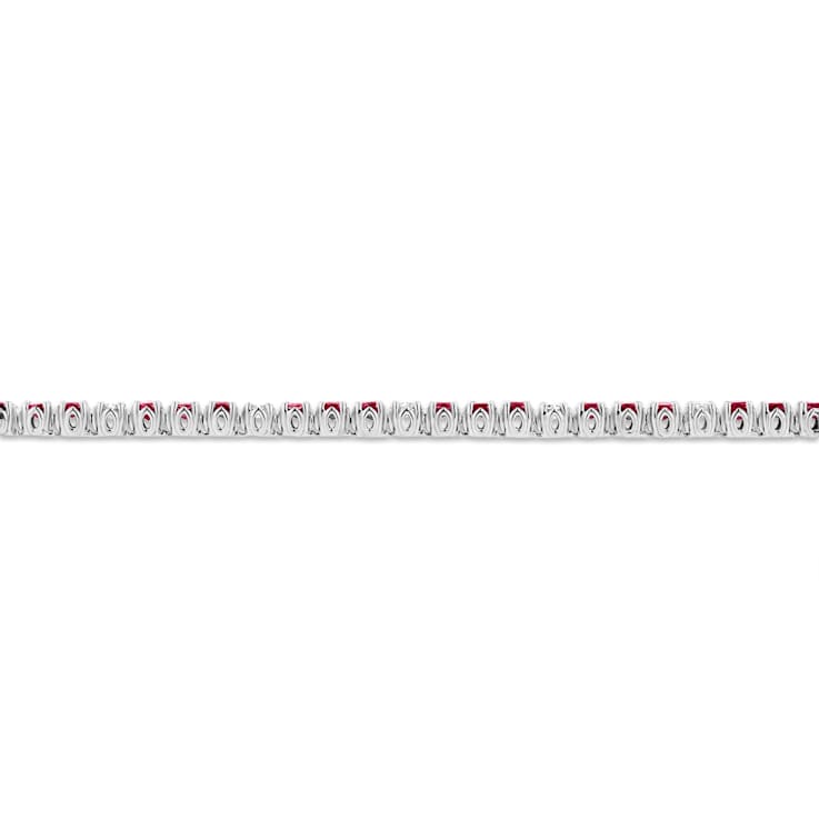 3.09ctw Ruby and Diamond  Bracelet in 14k White Gold