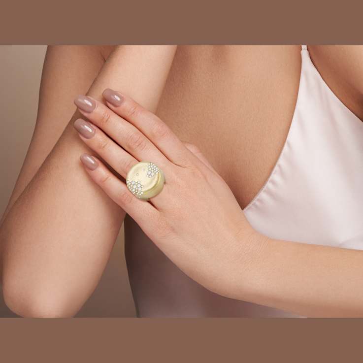 Sterling Statements 14K Yellow Gold Over Sterling Silver Cubic Zirconia
Statement Satin Signet Ring