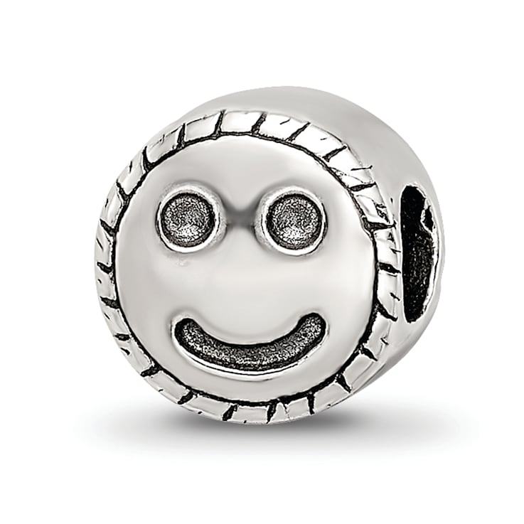Sterling Silver Smiley Face Bead