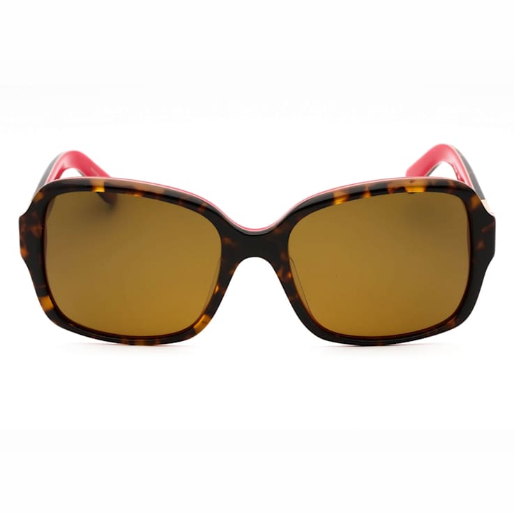 Kate Spade Annora Havana Pink Square Frame / Brown Lenses Sunglasses