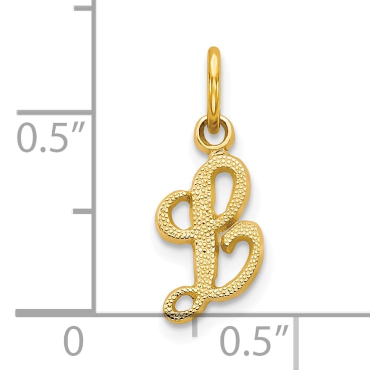 10k Yellow Gold initial L Charm