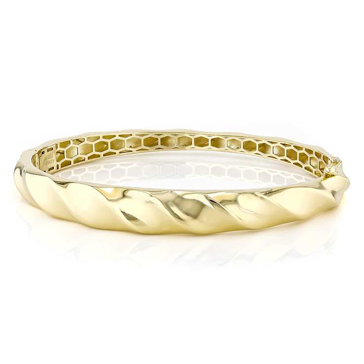 Twisted Graduated Bangle In 18k Gold Over Sterling Silver