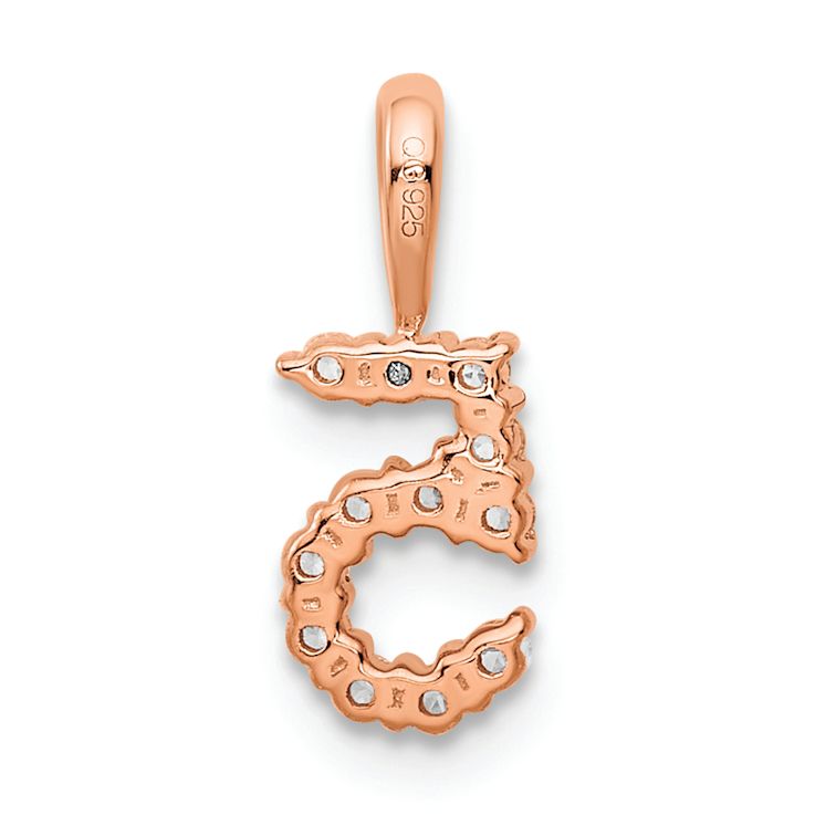 14k Rose Gold Diamond Number 5 Pendant