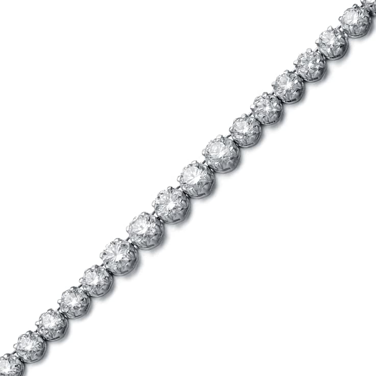 CZ Tennis Necklace In Sterling Silver 16 Inch