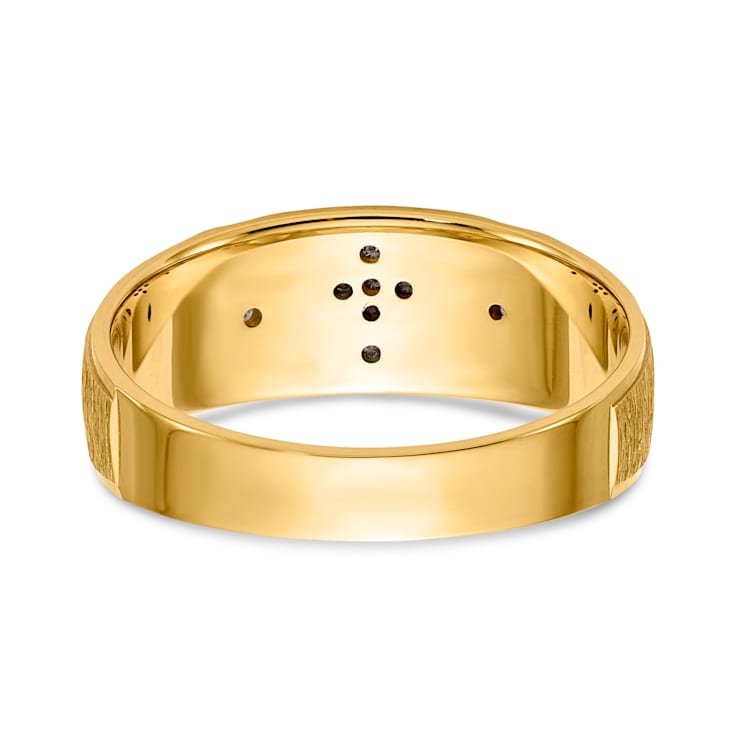 14K Yellow Gold AA Quality Mens Wedding Band