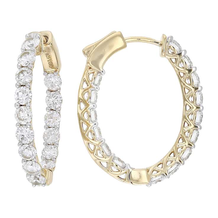 Lab-Grown Diamond Inside-Out Hoop Earrings 3ctw In 14K Gold Over
Sterling Silver