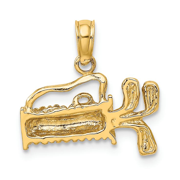 14k Yellow Gold 2D Textured Golf Bag Charm