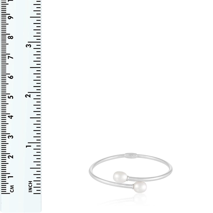 8.5-9mm White Cultured Freshwater Pearl Silver  Bracelet