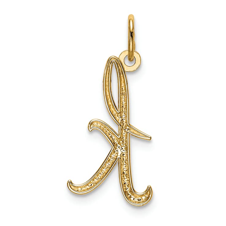 10K Yellow Gold Polished Letter k Initial Charm
