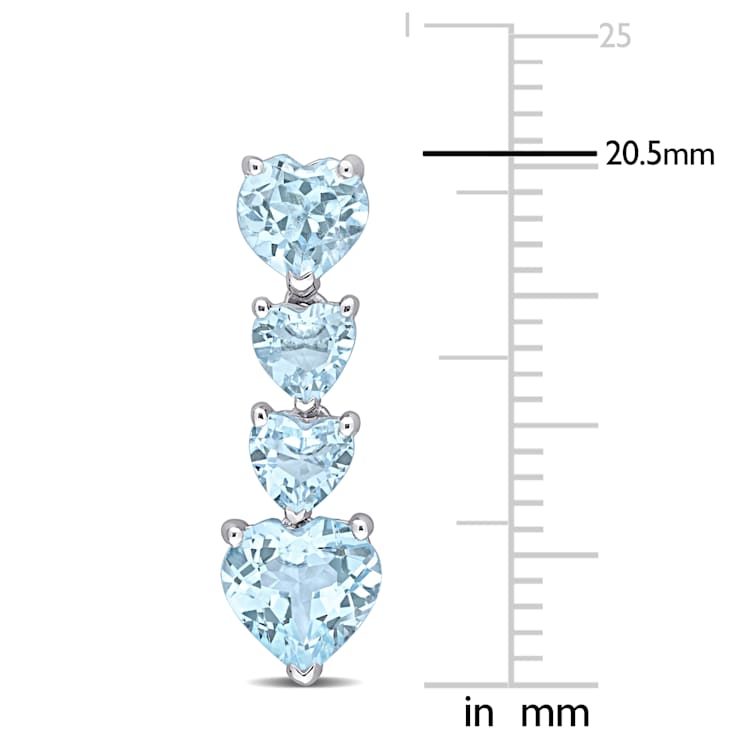 Sky Blue Topaz 10K White Gold Earrings 4.22ctw