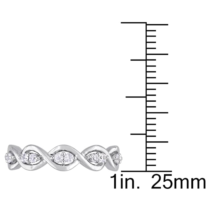 White Sapphire 14K White Gold Ring 0.30ctw