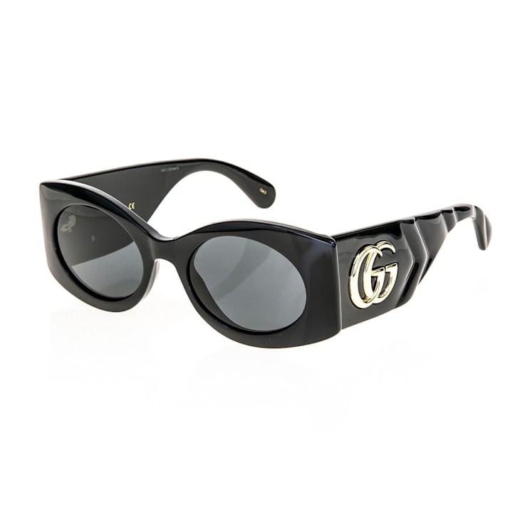 Gucci Women s 56mm Oversize Logo Oval Frame Sunglasses Black 16PRCA