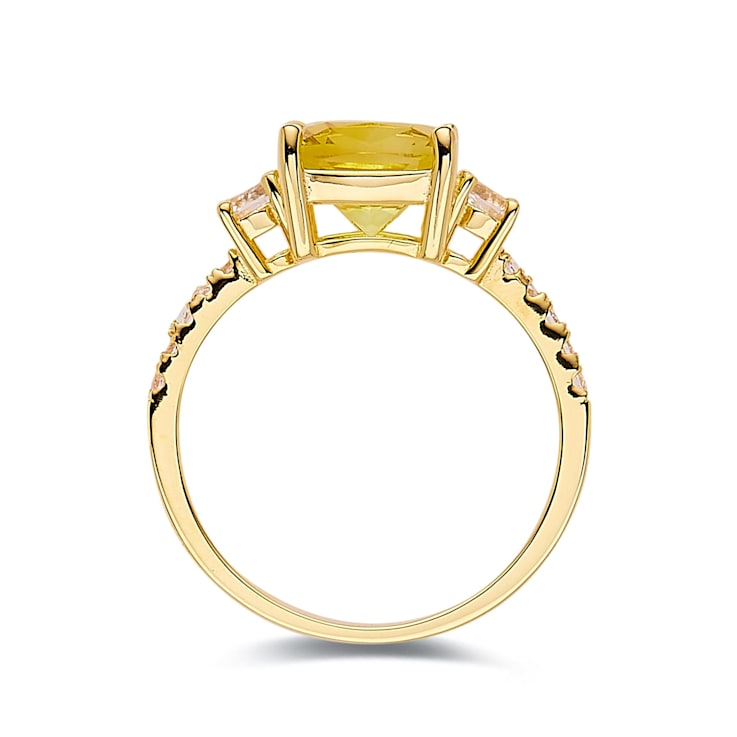 Lab Created Yellow Sapphire with White Topaz Accents 18K Yellow Gold
Over Sterling Silver Ring