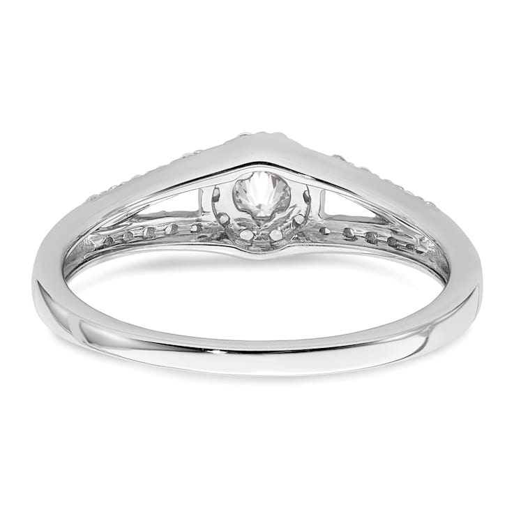 Rhodium Over 10K White Gold Lab Grown Diamond Complete Halo Engagement
Ring 0.34ctw