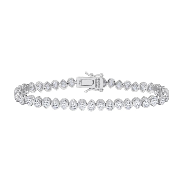 White Cubic Zirconia Platinum Over Sterling Silver Bracelet 8.05ctw