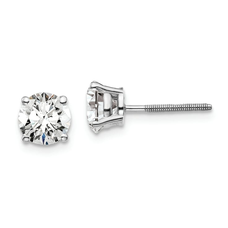 Rhodium Over 14K Gold Certified Lab Grown Diamond 1 1/2ct. VS/SI GH+,
Screw Back Earrings