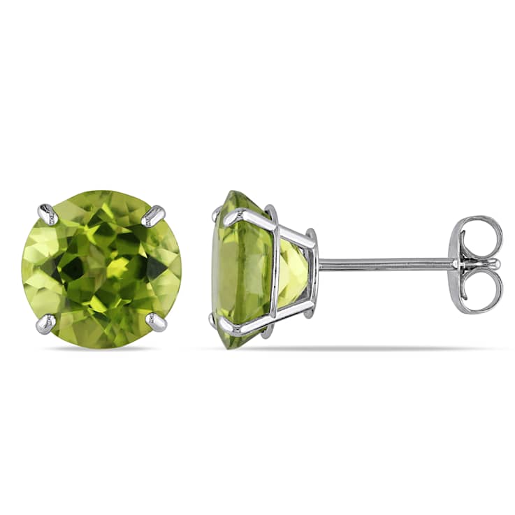 Peridot 14K White Gold Earrings 4.0ctw