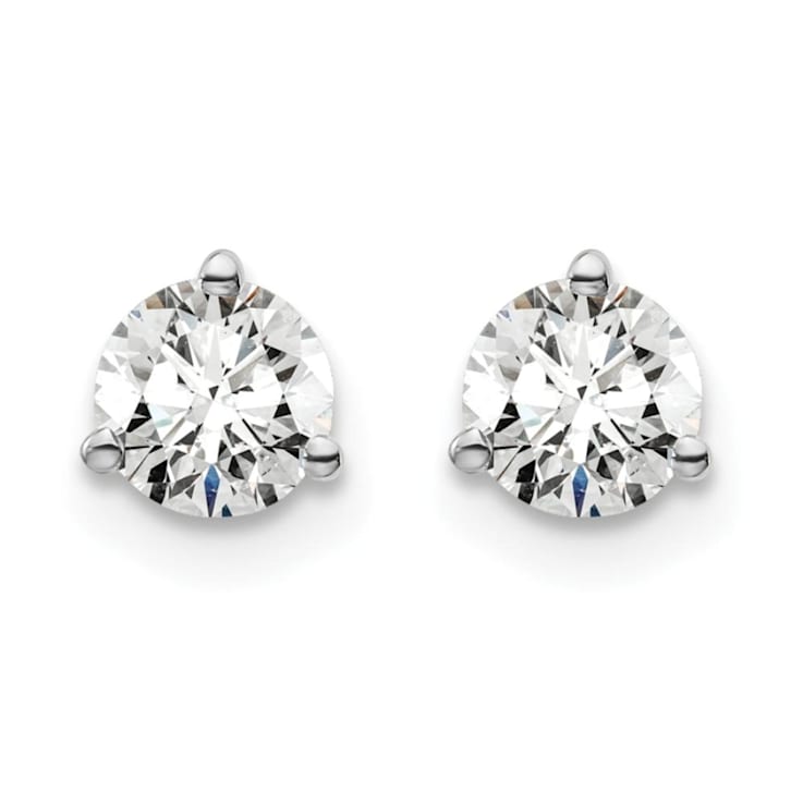 14K White Gold Lab Grown Diamond 2/3ctw VS/SI GH 3 Prong Earrings
