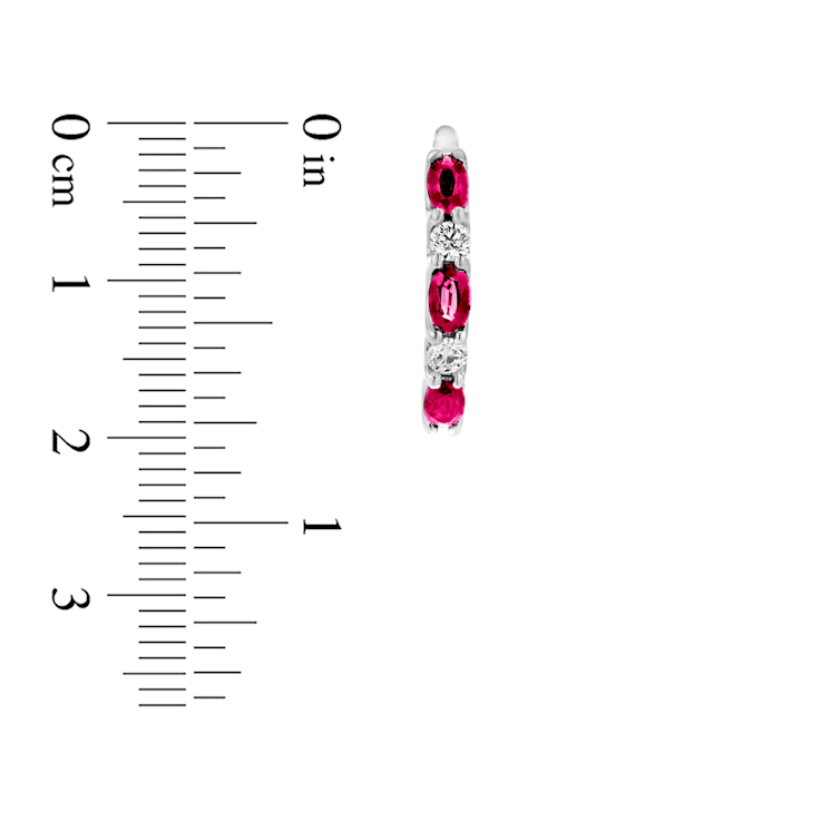 2.00ctw Ruby and Diamond Hoop Earrings in 14k White Gold